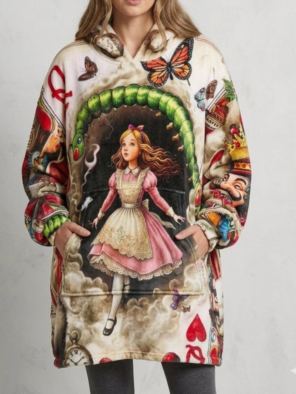 Conceptual Subculture Alice in Wonderland NWT Huge Cozy Blanket Hoodie OS Furry